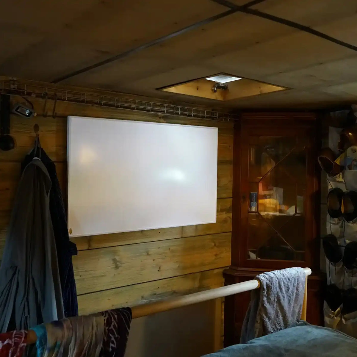 Rupert infrared heater panel displayed in modern room setting showing slim heating design