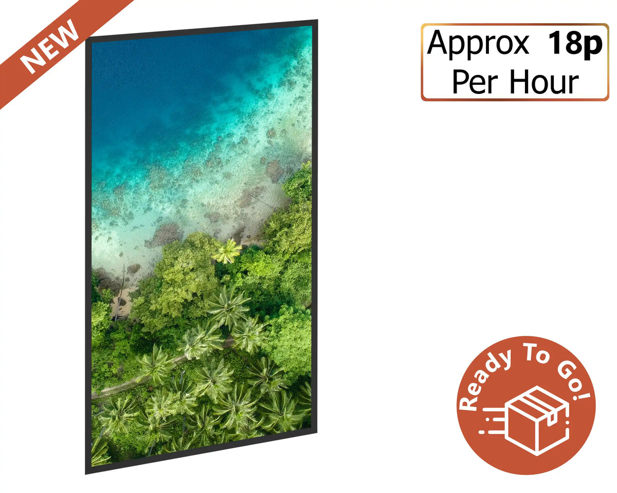 750w Picture IR Panel - Birds Eye Beach - 120cm x 60cm