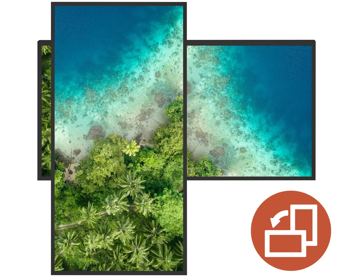 750w Picture IR Panel - Birds Eye Beach - 120cm x 60cm