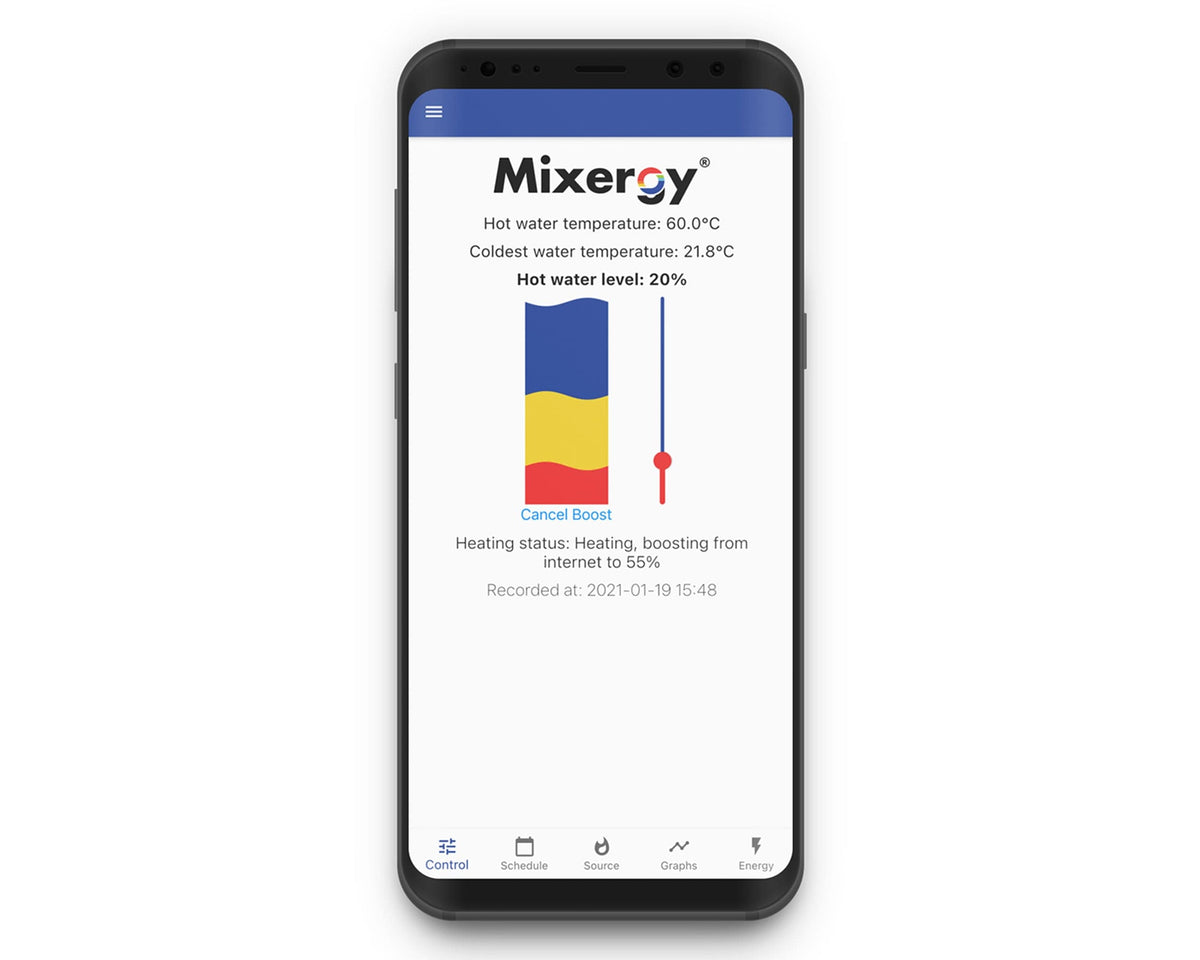 Mixergy Direct Unvented Slimline Smart Cylinder - 485 mm